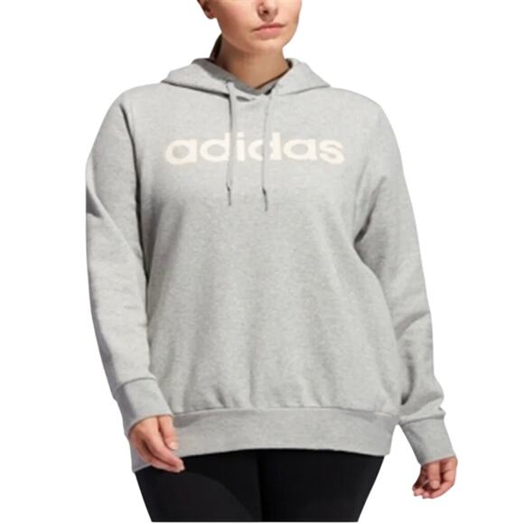 adidas Tops - adidas Women's Essentials Logo Hoodie NWT GRAY PLUS SIZE 3X